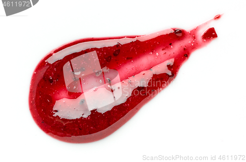 Image of blackcurrant jam on white background