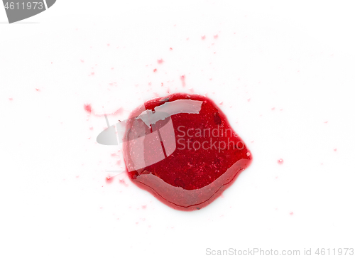 Image of blackcurrant jam on white background