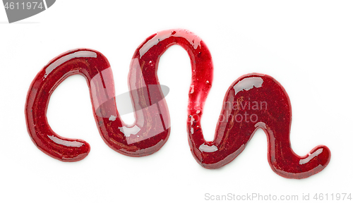 Image of blackcurrant jam on white background