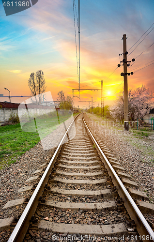 Image of Railway station at sunrise