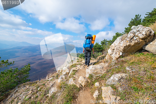 Image of The tourist in mountain