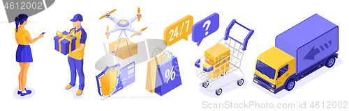 Image of Isometric Online Shopping Delivery