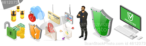 Image of Cyber Security Isometric Banner