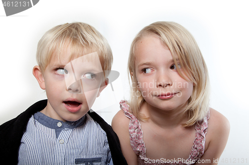 Image of Portrait of a brother and sister in studio