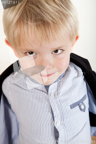 Image of Portrait of a scandinavian young boy in studio