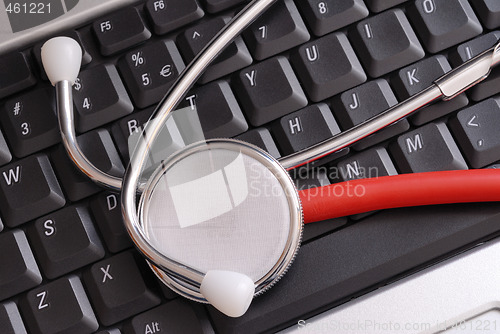 Image of Stethoscope on Keyboard