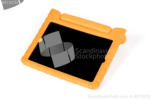 Image of Tablet in a bright cover, designed for children