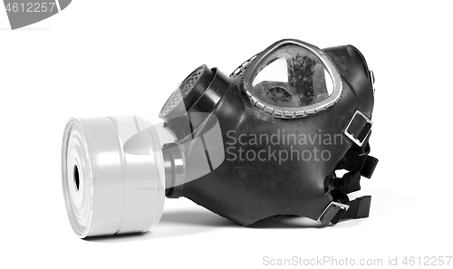 Image of Vintage gasmask isolated on white - White filter