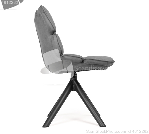 Image of Modern chair made from suede and metal - Grey