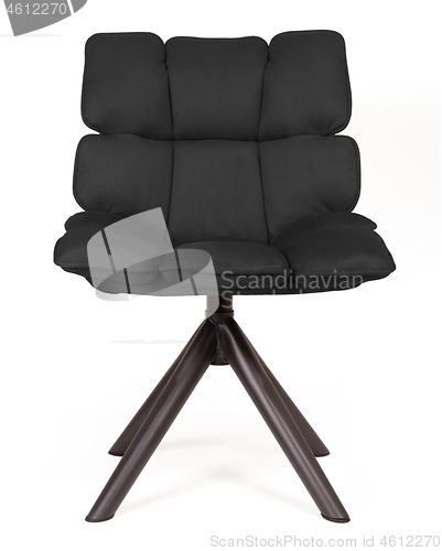 Image of Modern chair made from suede and metal - Black