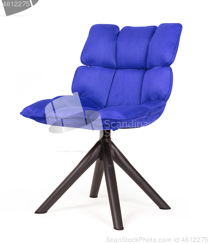 Image of Modern chair made from suede and metal - Blue
