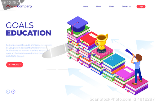 Image of isometric education graduate achievements