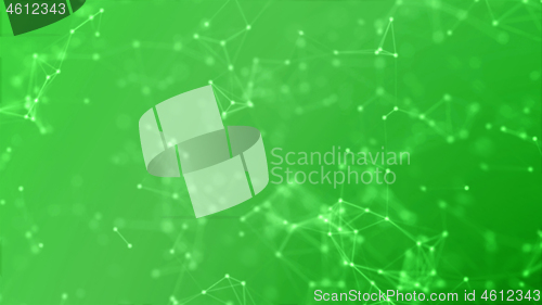Image of Blockchain network technology futuristic abstract green background.