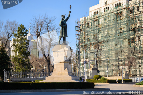 Image of Statue of Stefan cel Mare AKA Stephen III the Great of Moldavia in Chisinau, Moldova