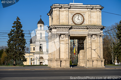 Image of The Triumphal Archc at The Great National Assembly Square in Chisinau, Moldova