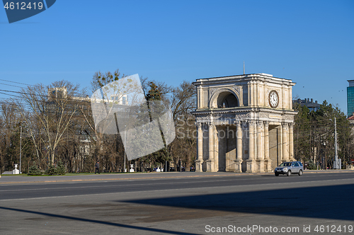 Image of The Triumphal Archc at The Great National Assembly Square in Chisinau, Moldova