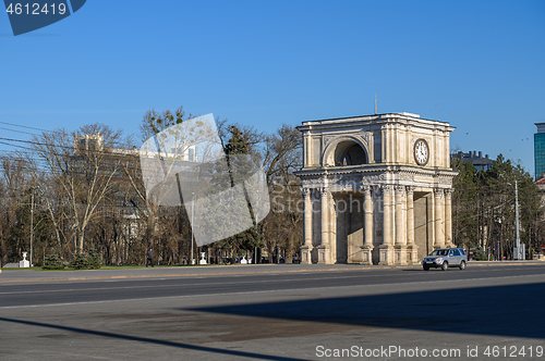Image of The Triumphal Archc at The Great National Assembly Square in Chisinau, Moldova