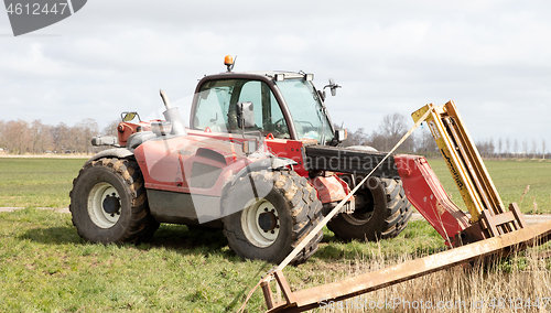 Image of Rural farm tractor fork lift 