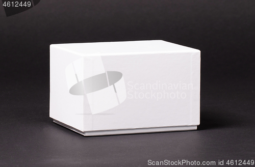 Image of Blank White box on black background