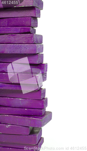 Image of Vintage purple building blocks isolated on white