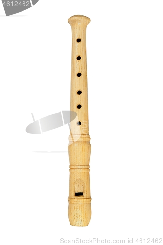 Image of Wooden flute on white