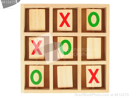 Image of Wooden tic-tac-toe on white