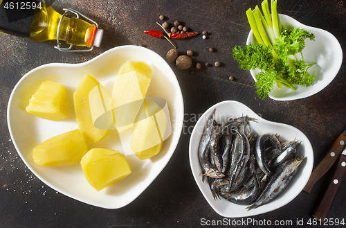 Image of potato with fish