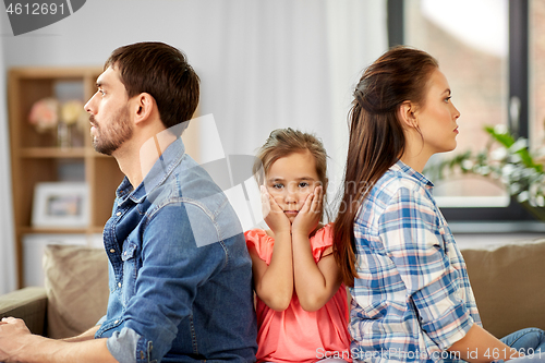 Image of unhappy family at home