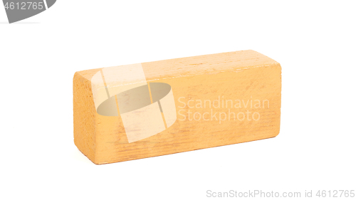Image of Vintage orange building block isolated on white
