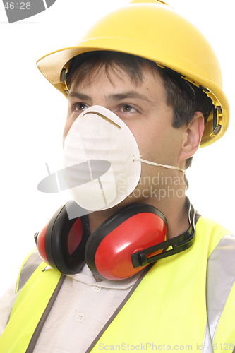 Image of Builder or Carpenter with Face Mask