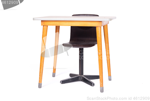 Image of Vintage school desk and chair