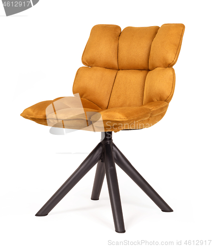 Image of Modern chair made from suede and metal - Orange