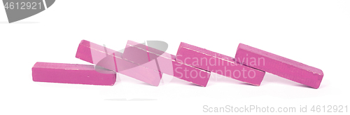 Image of Vintage pink building blocks isolated on white