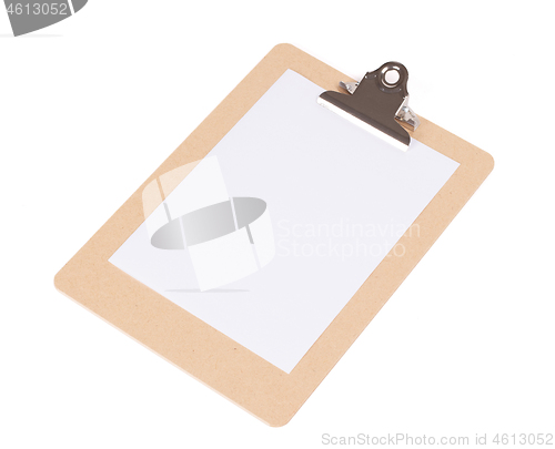 Image of Wooden clipboard isolated on white background