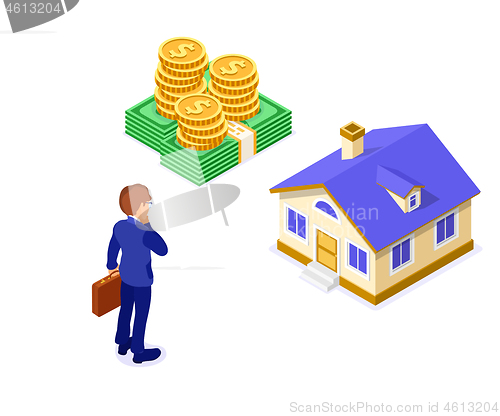 Image of Sale Purchase Rent Mortgage House Isometric