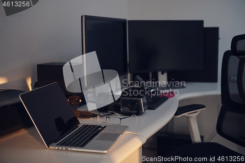 Image of home office workplace dual screen