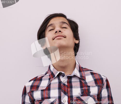 Image of portrait  arab teenager on white background