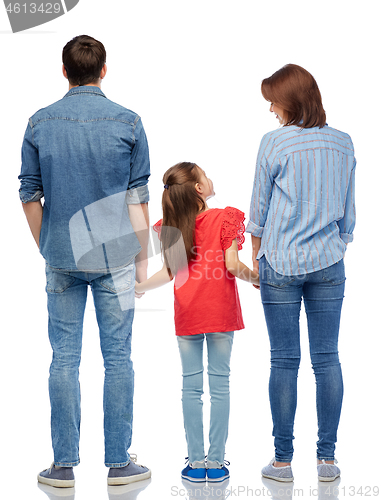 Image of happy family over white background