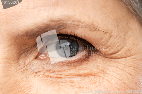 Image of close up of senior woman eye