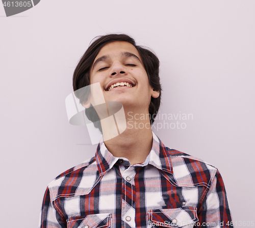 Image of portrait  arab teenager on white background