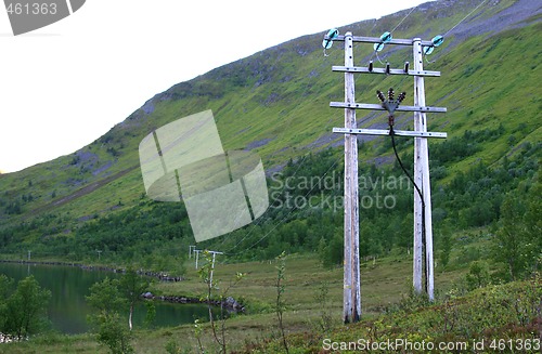 Image of Electric mast on the mountain