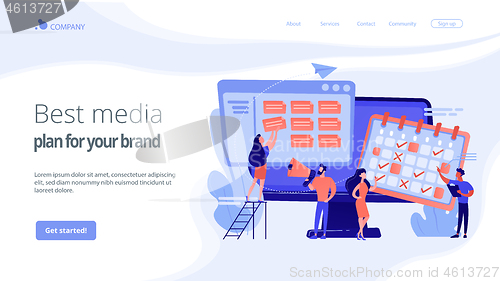 Image of Media planning concept landing page.