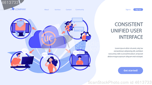 Image of Unified communication concept landing page