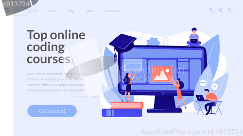 Image of Web development courses concept landing page