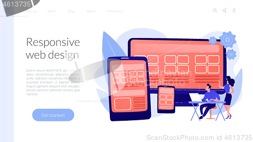 Image of Responsive web design concept landing page.