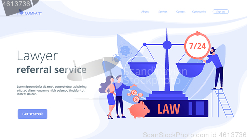 Image of Legal services concept landing page