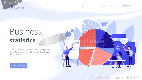 Image of Business statistics concept landing page