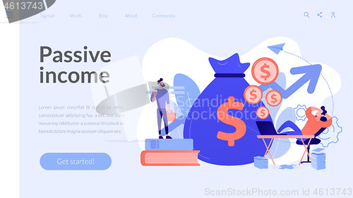 Image of Passive income concept landing page.