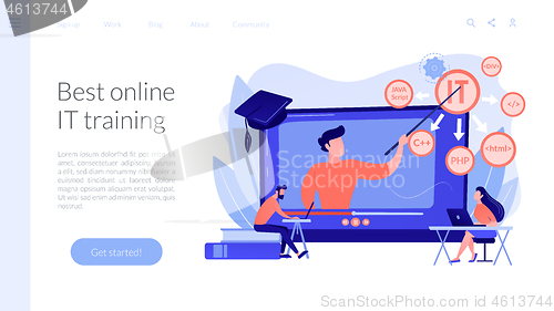 Image of Online IT courses concept landing page