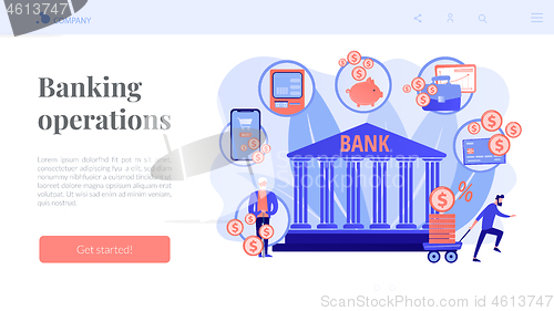 Image of Banking operations concept landing page